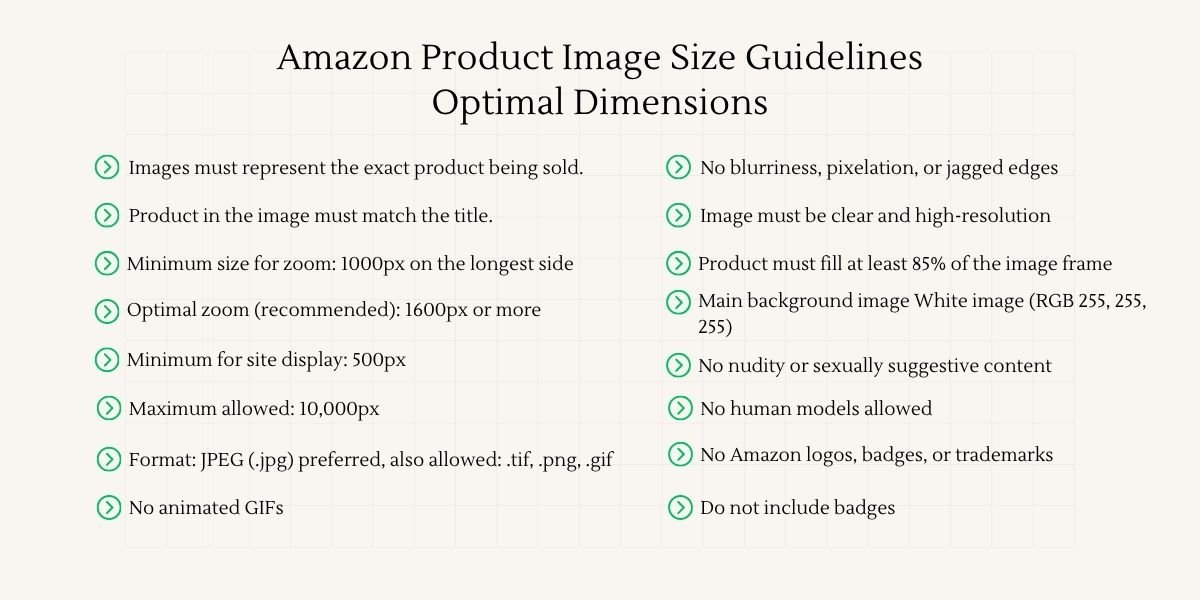 Amazon Product Image Size Guidelines Optimal Dimensions